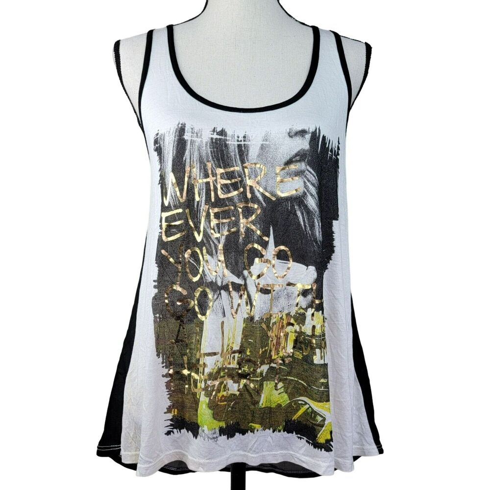 Mango Tree Tank Top Juniors Sz S Wherever You Go With All Your Heart Shirt Sheer